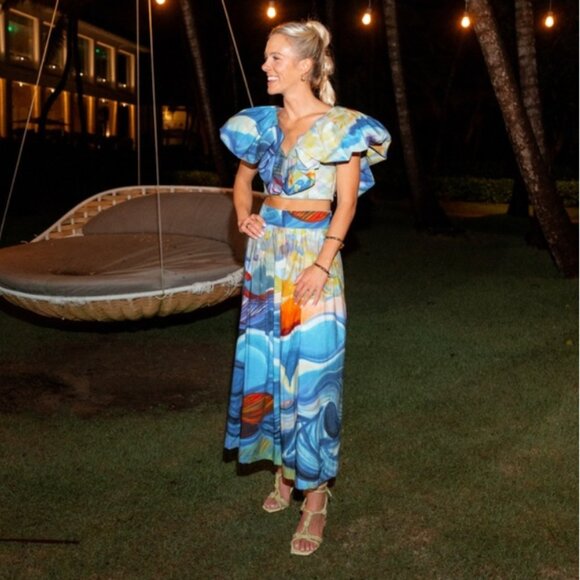 Ulla Johnson Limited Edition Francesca Tuck Art Cotton Poplin Maxi Dress - Picture 9 of 14